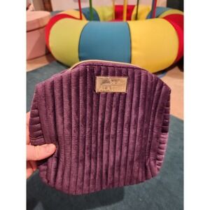 Alastin Purple Ribbed Velvet Makeup Bag Cosmetic Pouch Zipper Closure